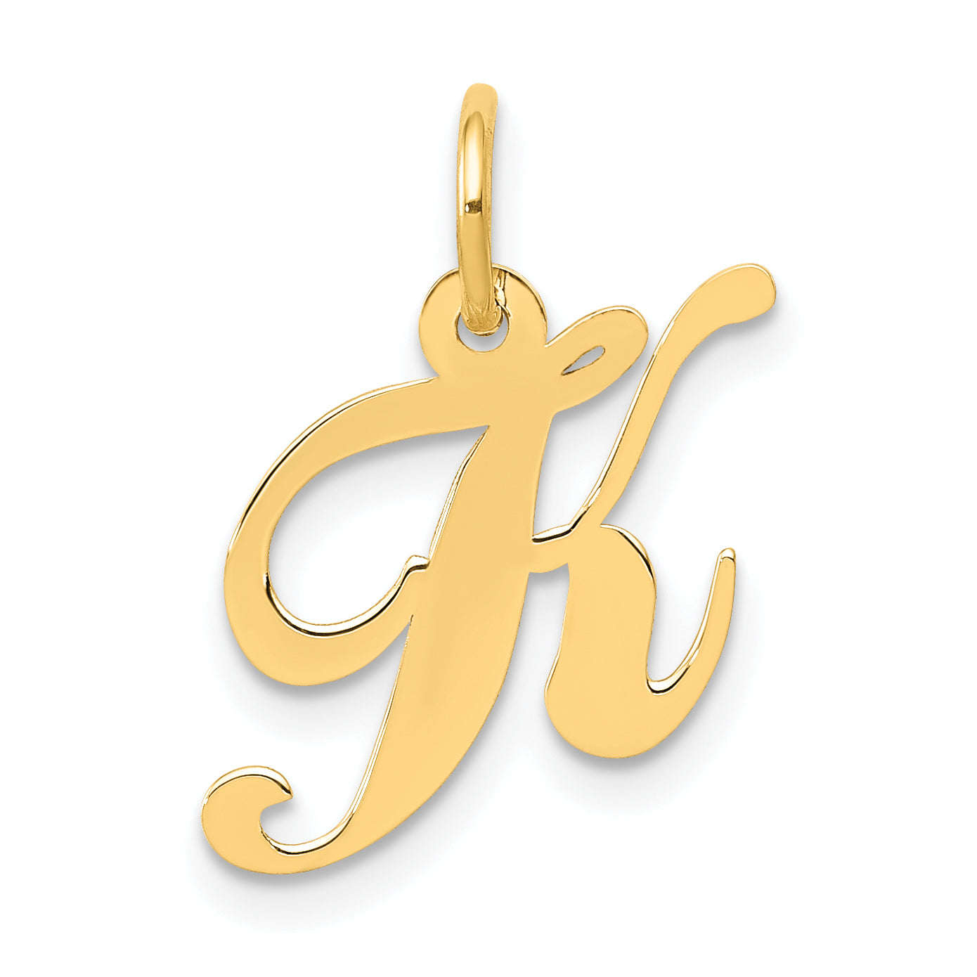 10K Small Fancy Script Initial K Charm