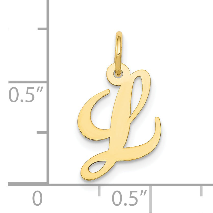 10K Small Fancy Script Initial L Charm