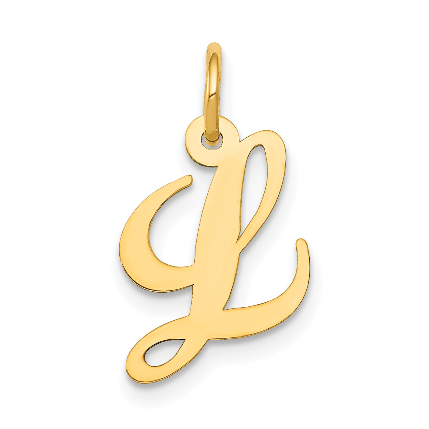 10K Small Fancy Script Initial L Charm