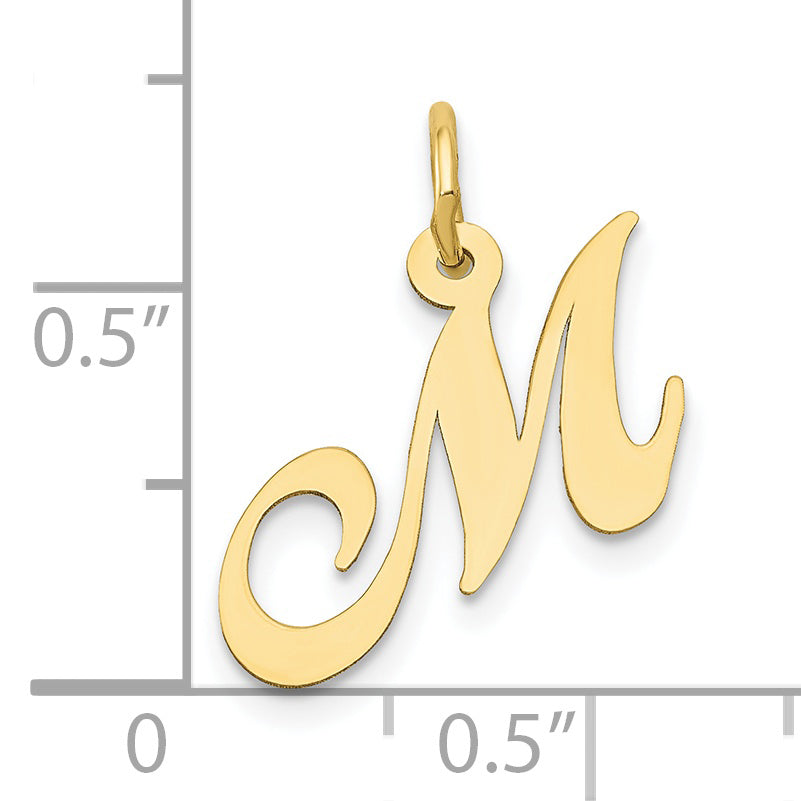 10K Small Fancy Script Initial M Charm