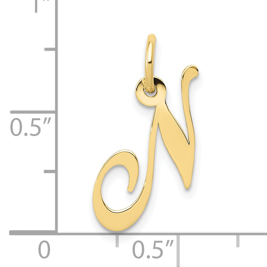 10K Small Fancy Script Initial N Charm