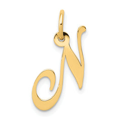 10K Small Fancy Script Initial N Charm