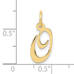 10K Small Fancy Script Initial O Charm