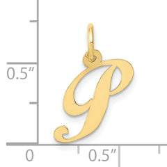 10K Small Fancy Script Initial P Charm