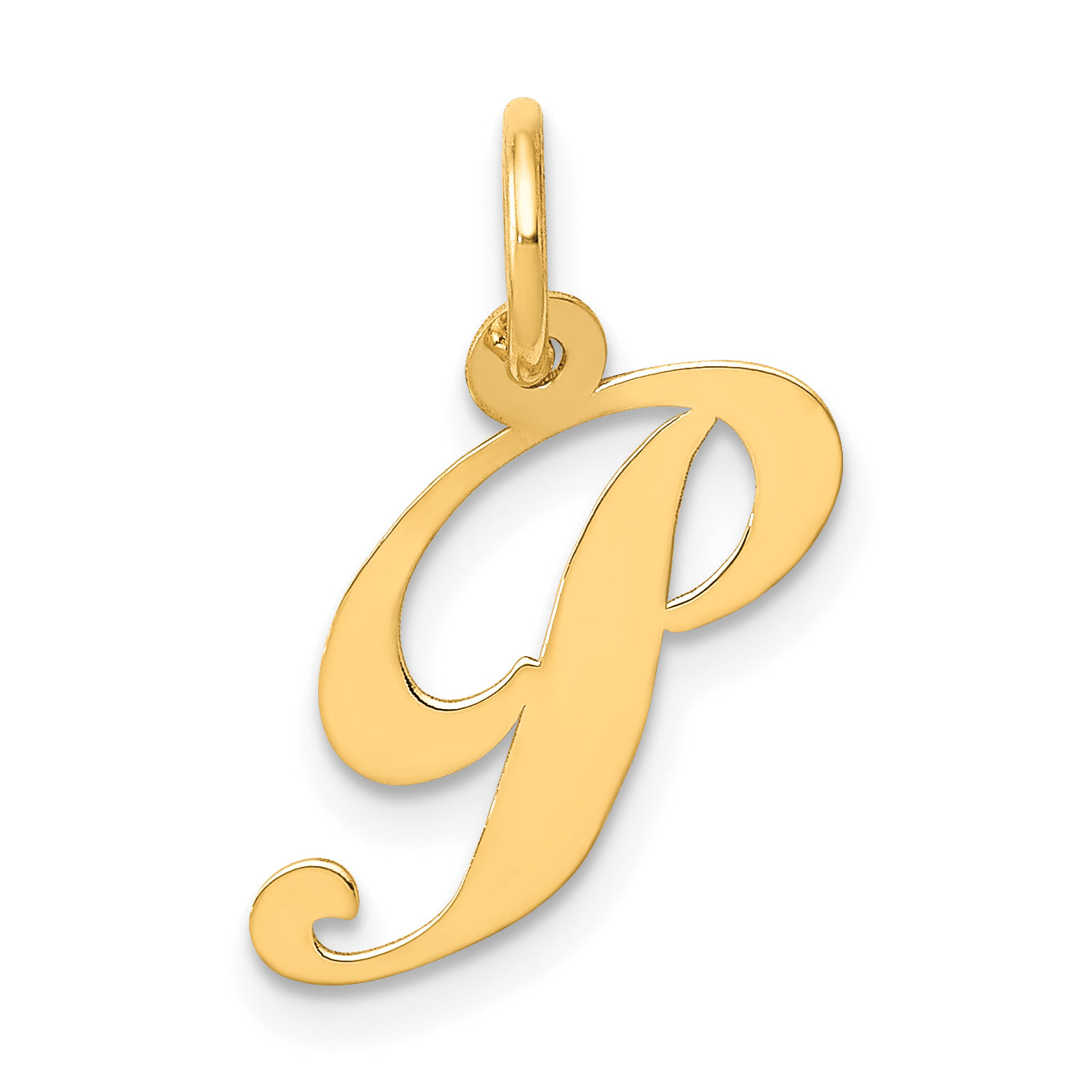 10K Small Fancy Script Initial P Charm