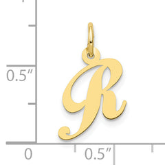 10K Small Fancy Script Initial R Charm