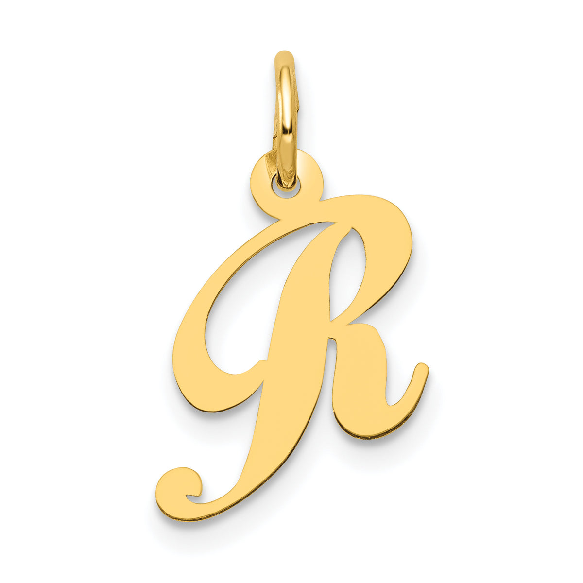 10K Small Fancy Script Initial R Charm