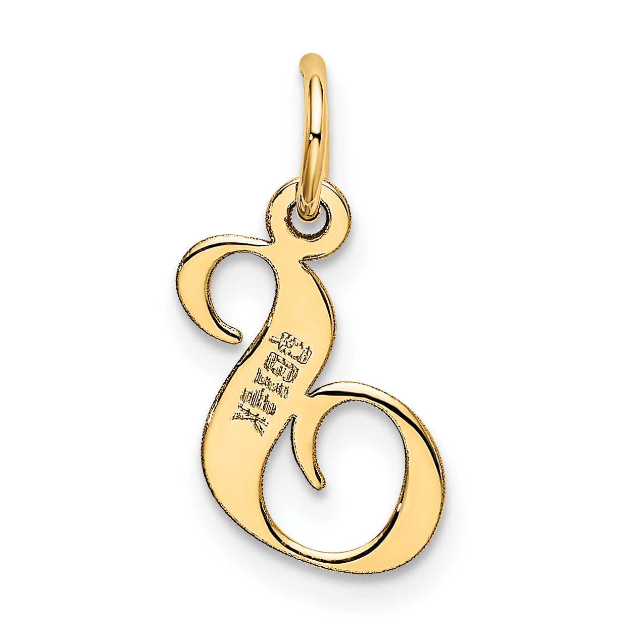 10K Small Fancy Script Initial S Charm