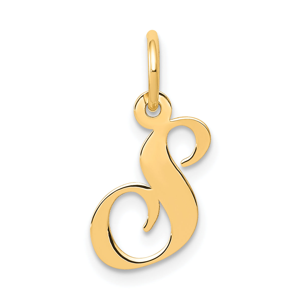 10K Small Fancy Script Initial S Charm