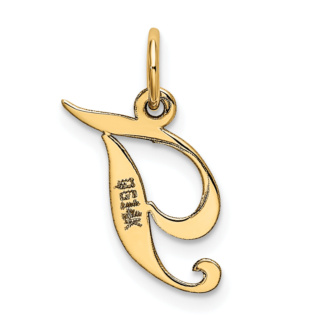 10K Small Fancy Script Initial T Charm