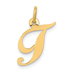 10K Small Fancy Script Initial T Charm