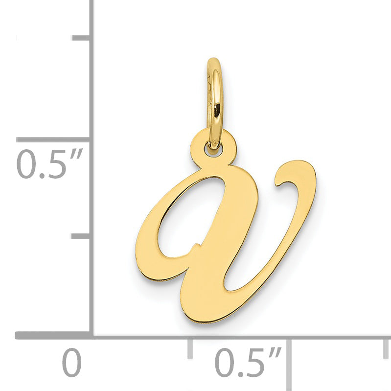 10K Small Fancy Script Initial V Charm