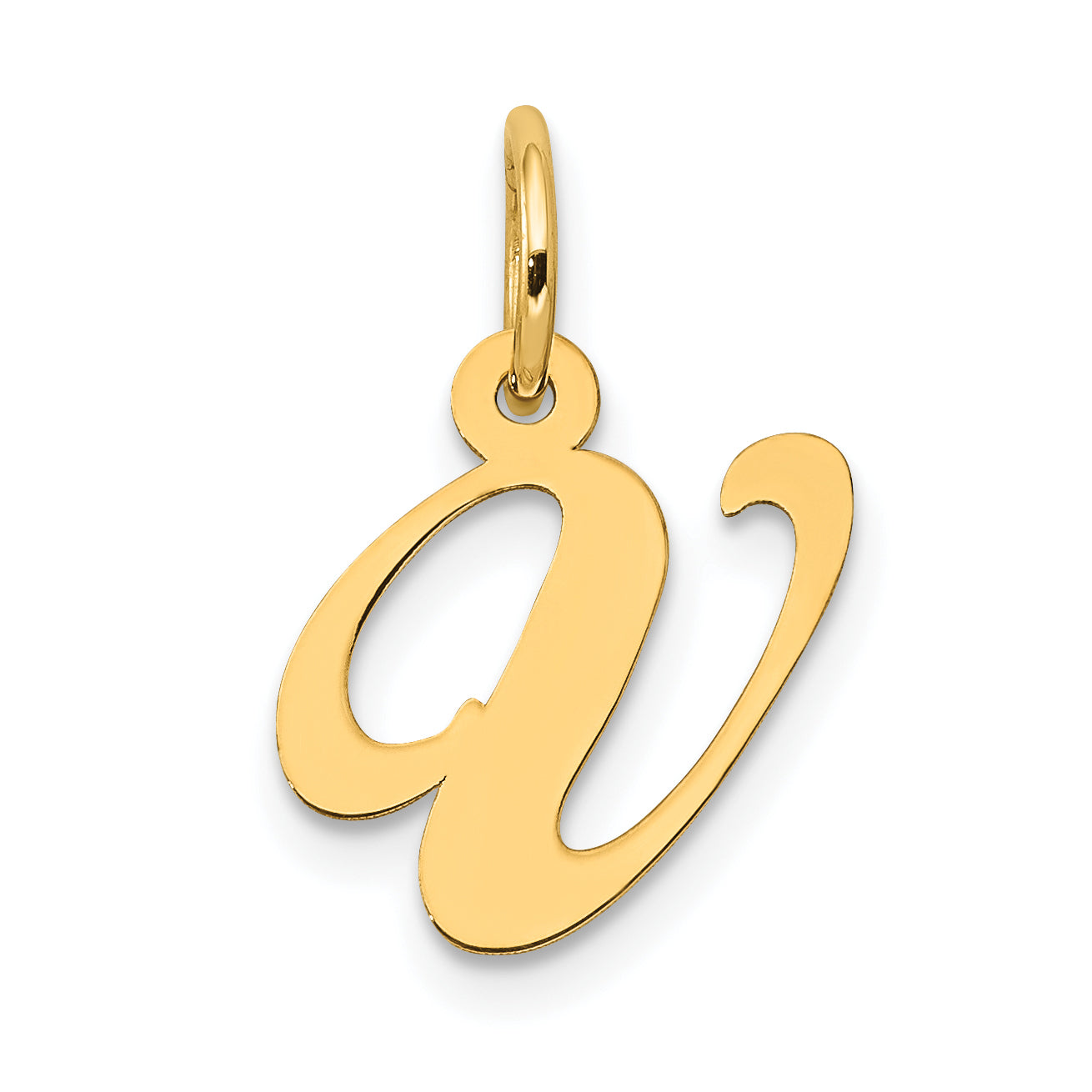 10K Small Fancy Script Initial V Charm