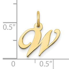 10K Small Fancy Script Initial W Charm