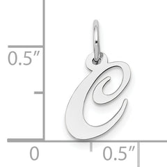 10k White Gold Small Fancy Script Initial C Charm