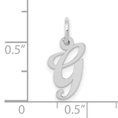 10k White Gold Small Fancy Script Initial G Charm