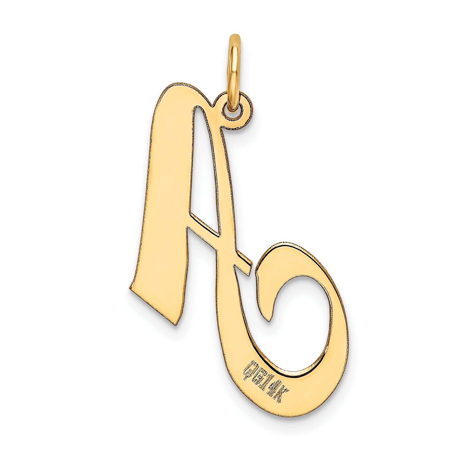 10k Large Fancy Script Letter A Initial Charm