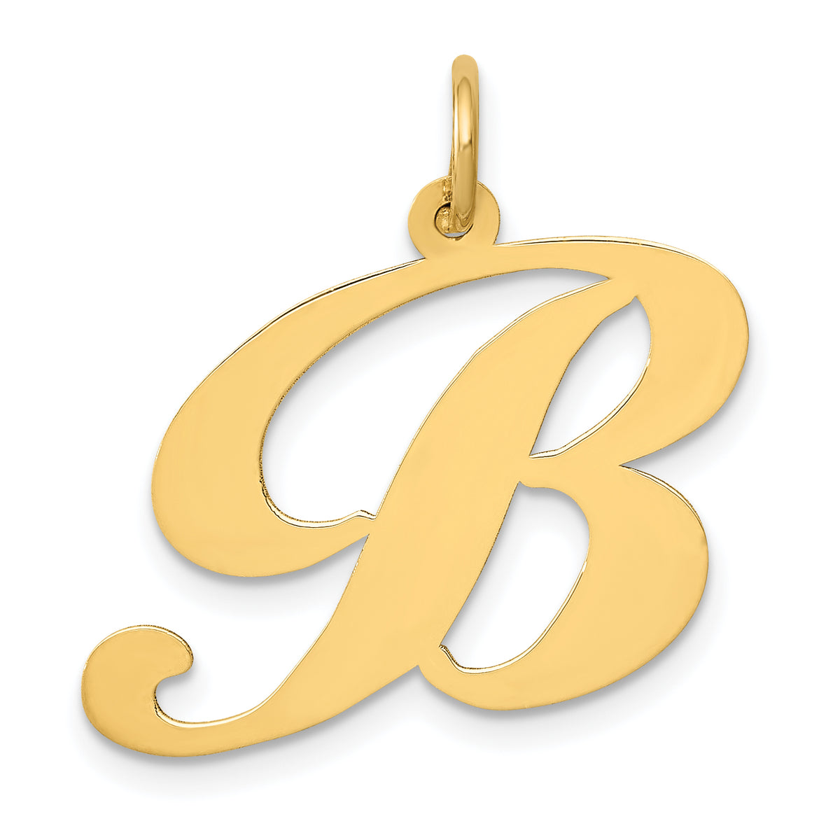 10k Large Fancy Script Letter B Initial Charm