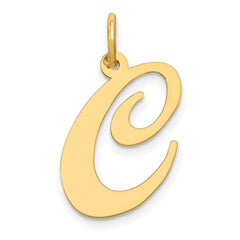 10k Large Fancy Script Letter C Initial Charm