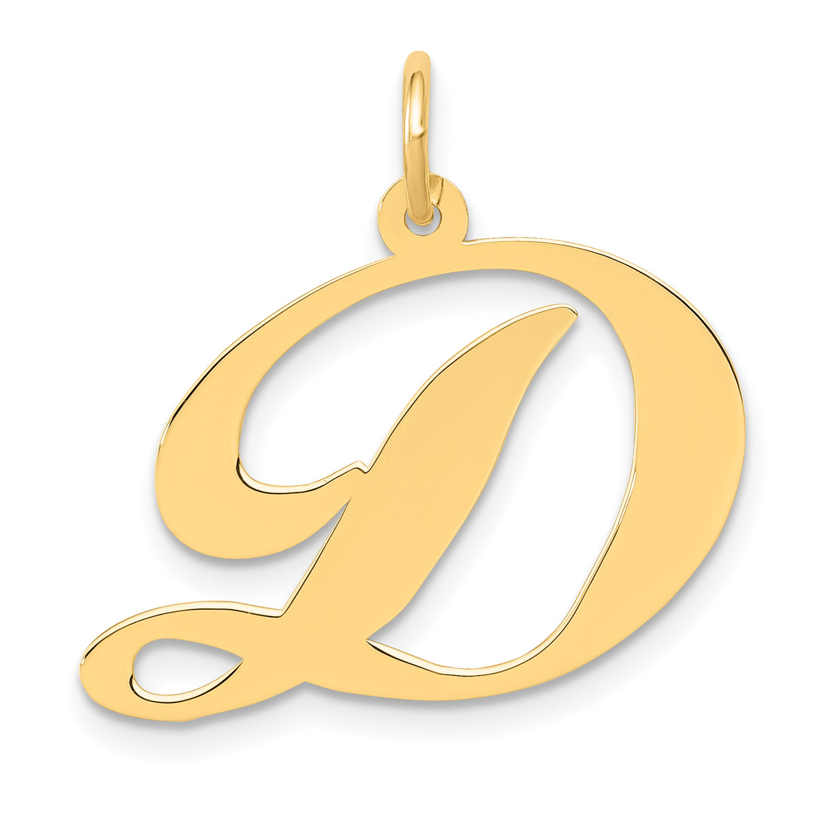 10k Large Fancy Script Letter D Initial Charm