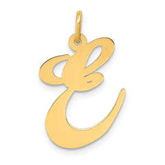 10k Large Fancy Script Letter E Initial Charm