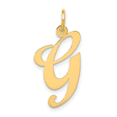 10k Large Fancy Script Letter G Initial Charm