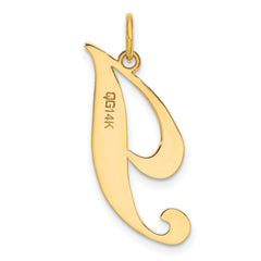 10k Large Fancy Script Letter I Initial Charm