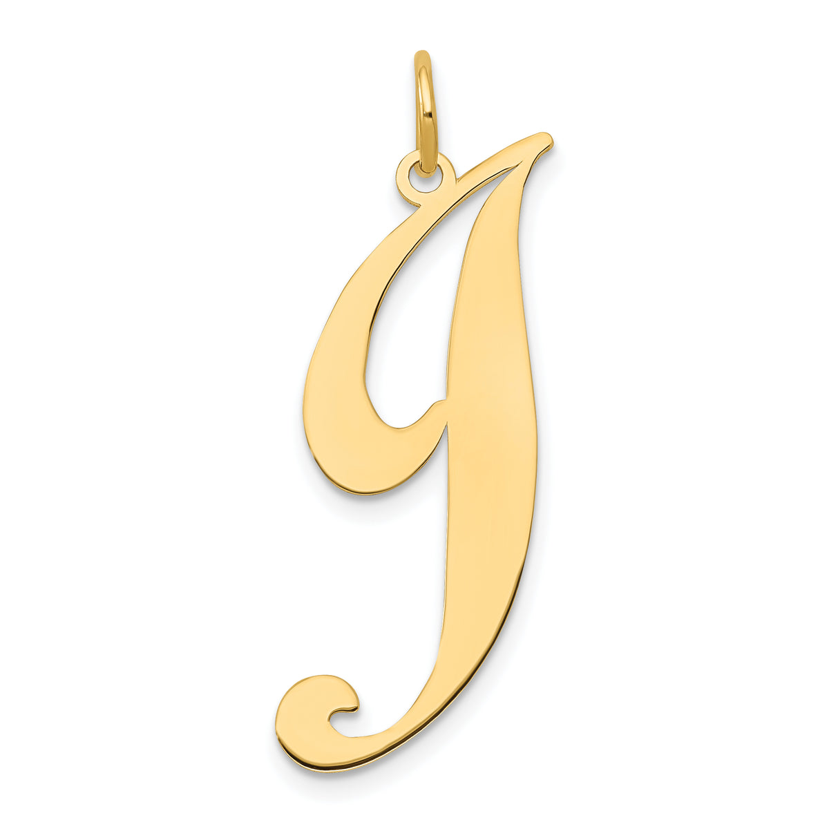 10k Large Fancy Script Letter J Initial Charm