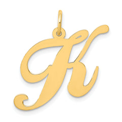 10k Large Fancy Script Letter K Initial Charm