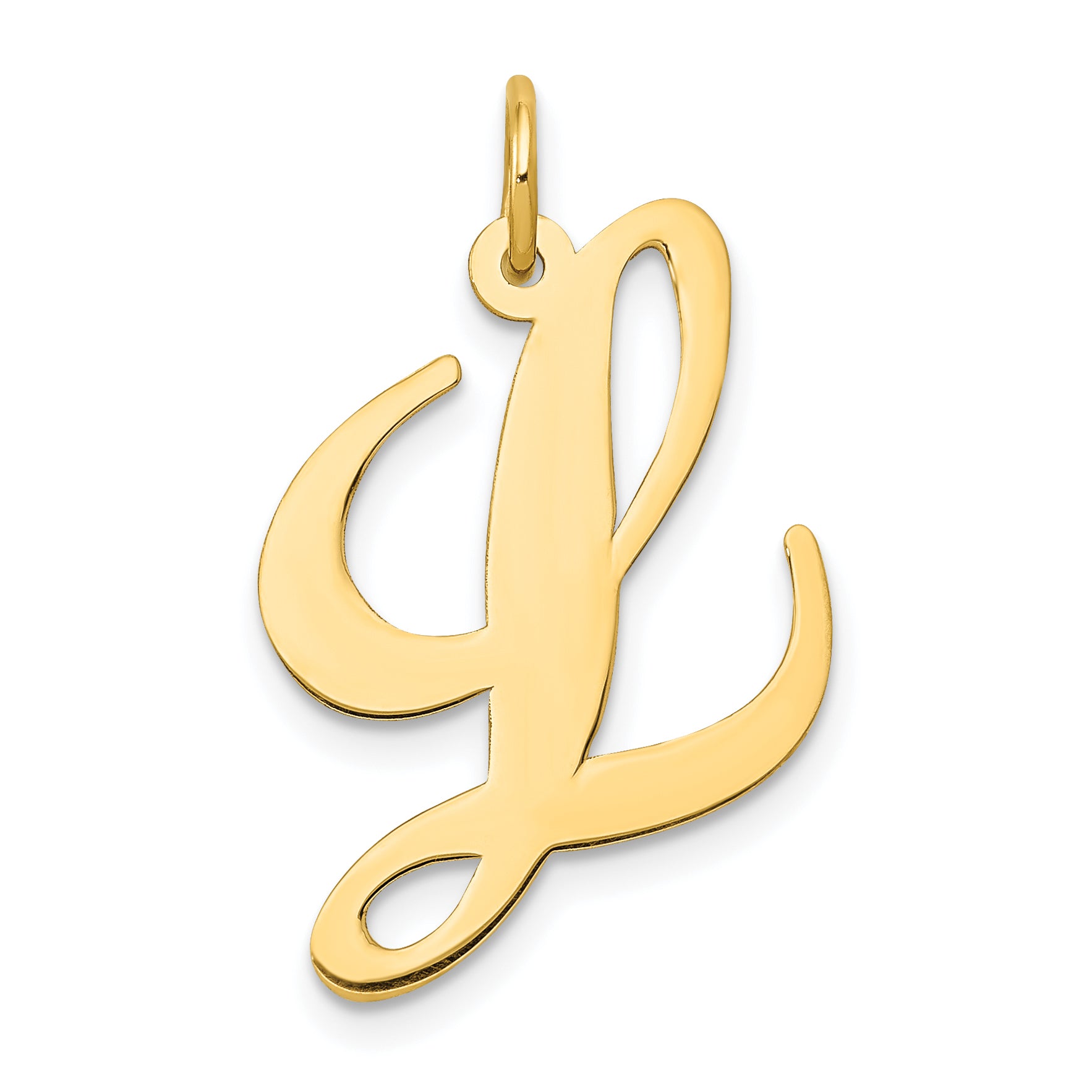 10k Large Fancy Script Letter L Initial Charm