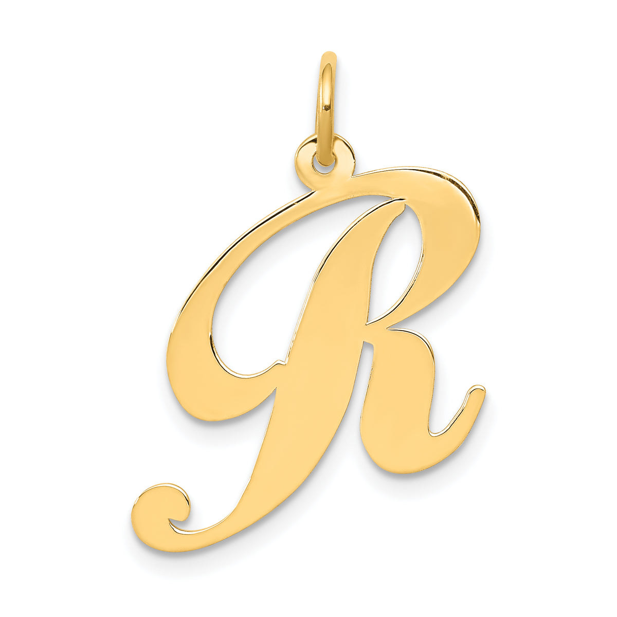 10k Large Fancy Script Letter R Initial Charm