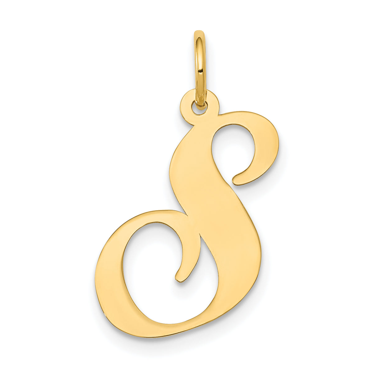 10k Large Fancy Script Letter S Initial Charm