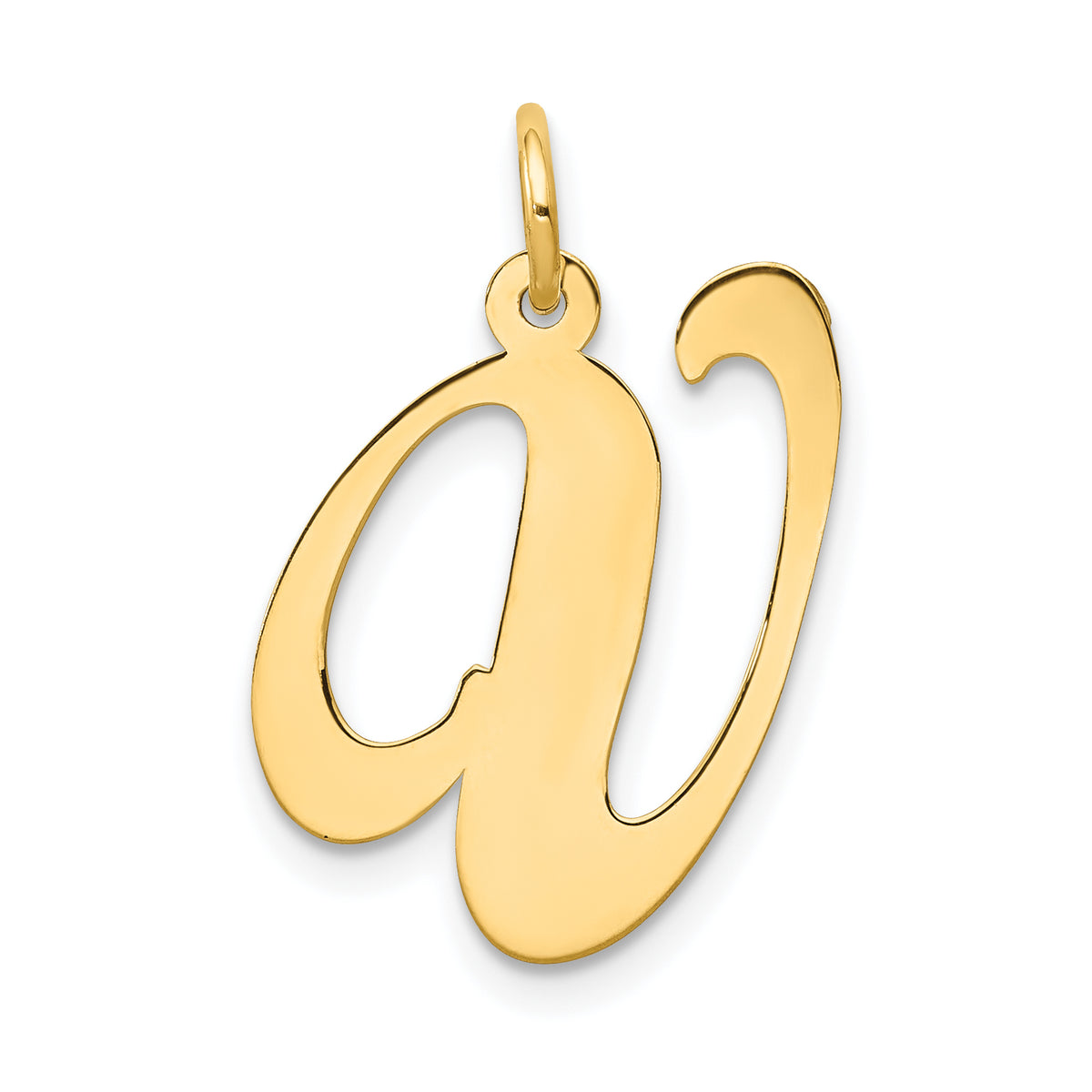 10k Large Fancy Script Letter V Initial Charm