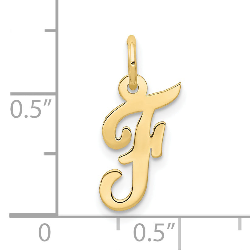 10k Small Script Initial F Charm