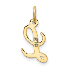 10k Small Script Initial L Charm