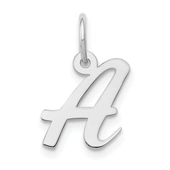 10k White Gold Small Script Initial A Charm