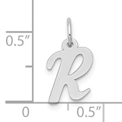 10k White Gold Small Script Initial R Charm