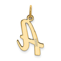 10K Medium Script Letter A Initial Charm