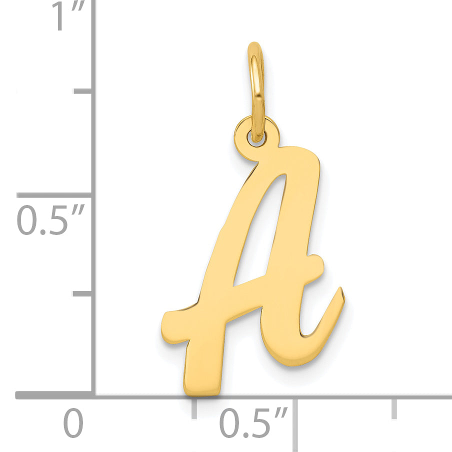 10K Medium Script Letter A Initial Charm