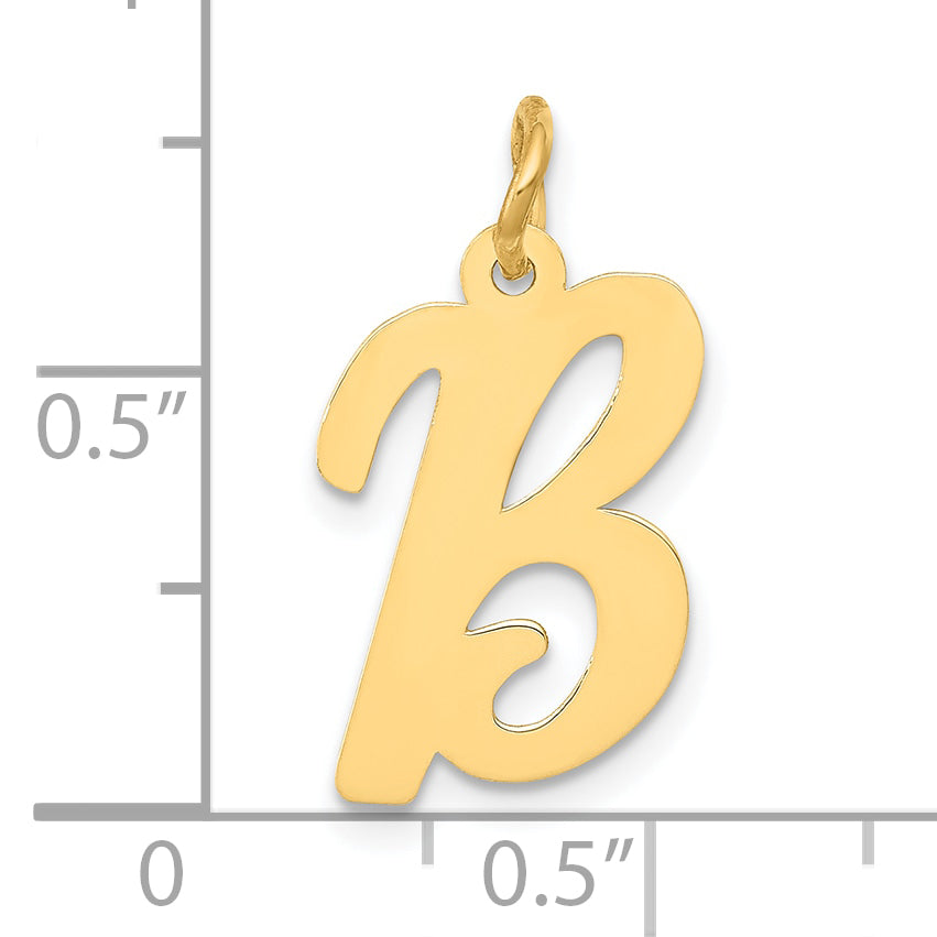 10K Medium Script Letter B Initial Charm