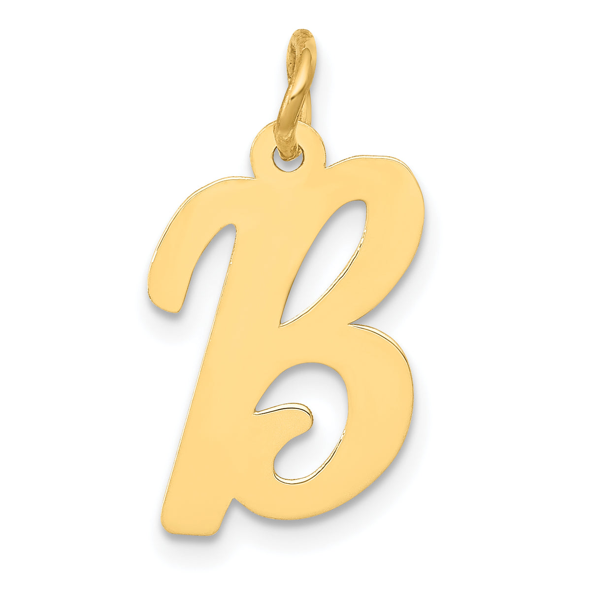 10K Medium Script Letter B Initial Charm