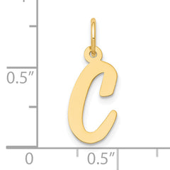 10K Medium Script Letter C Initial Charm