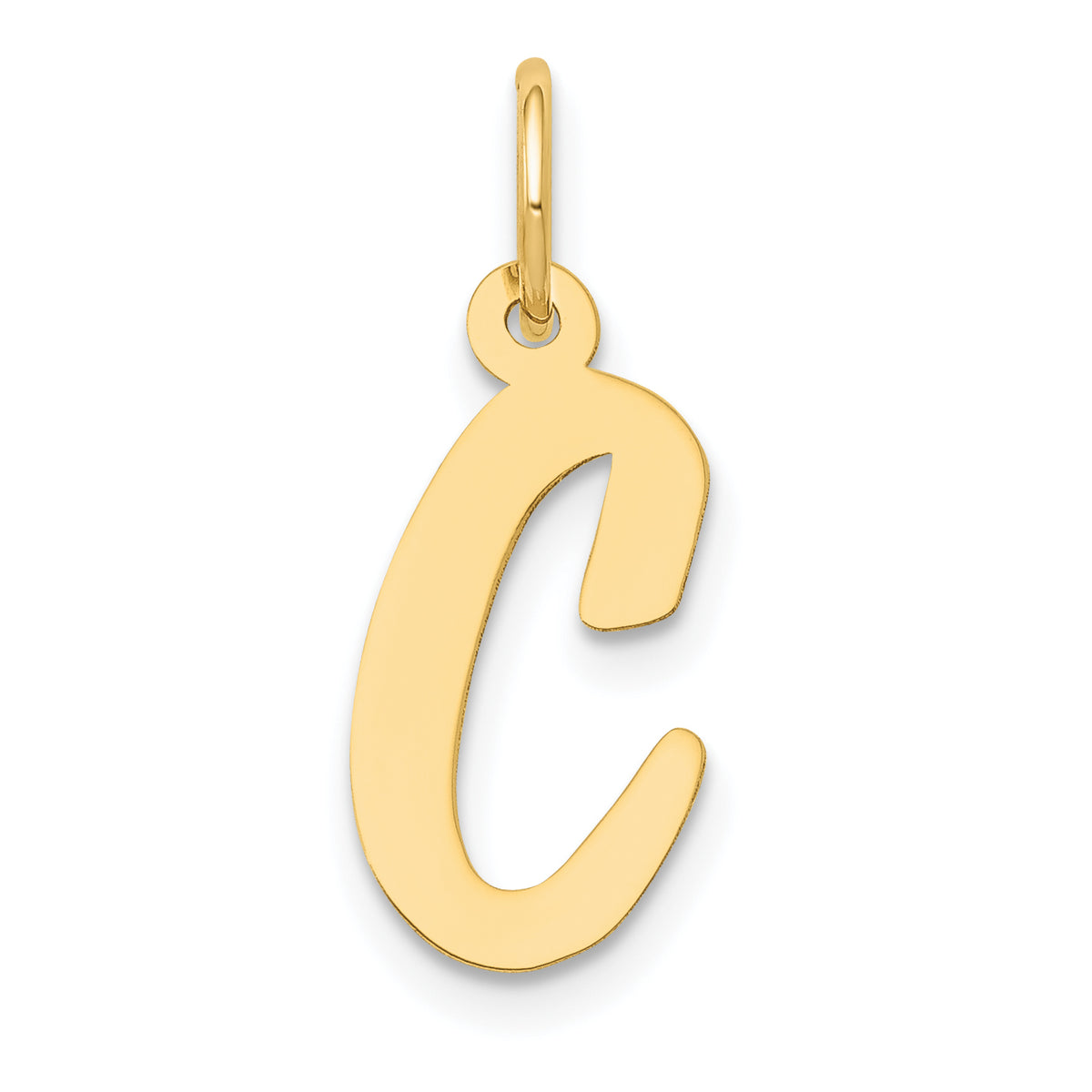 10K Medium Script Letter C Initial Charm