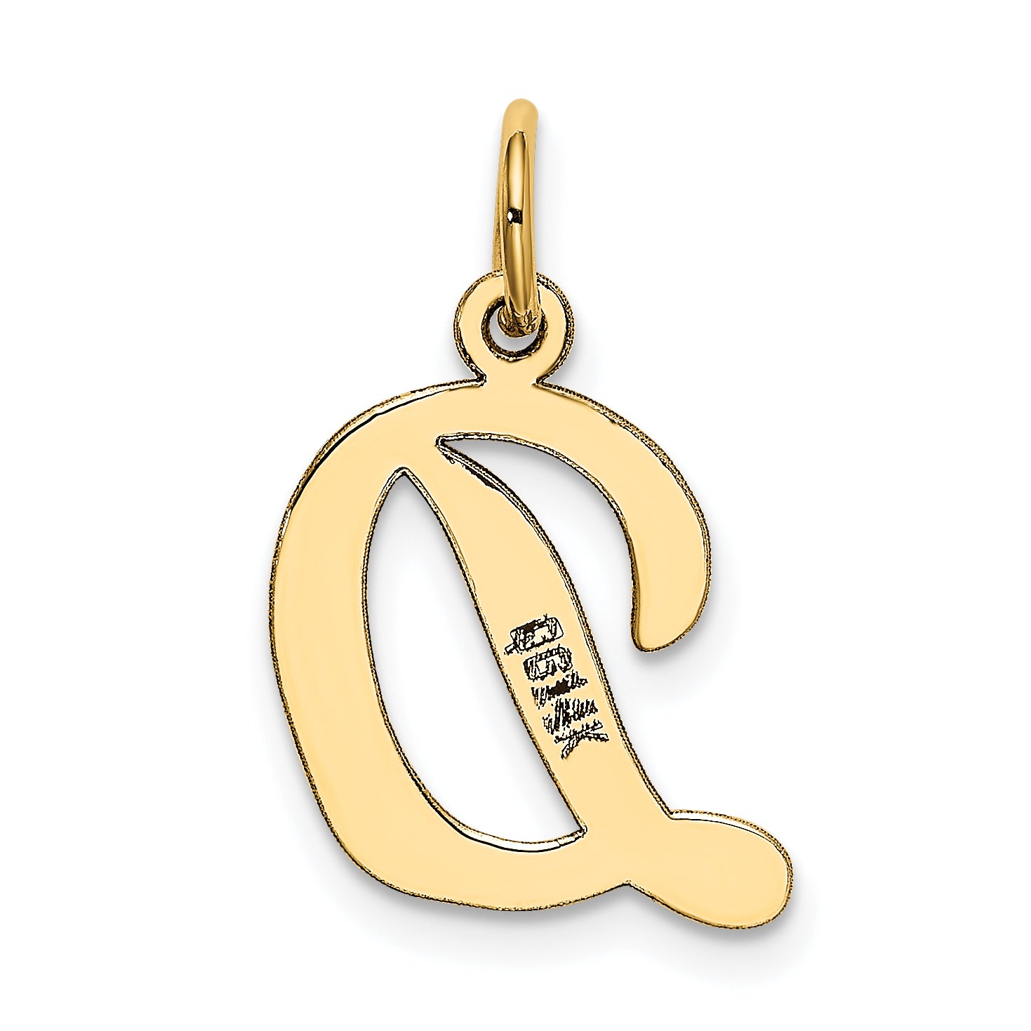 10K Medium Script Letter D Initial Charm