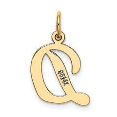 10K Medium Script Letter D Initial Charm