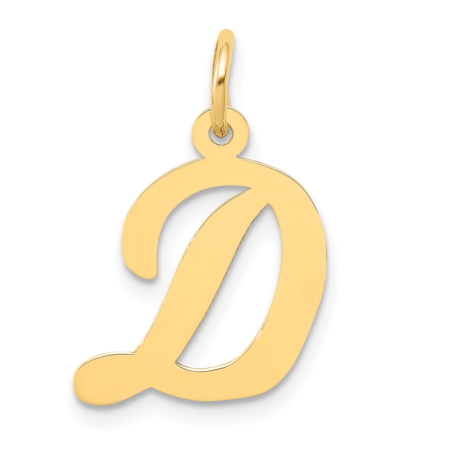 10K Medium Script Letter D Initial Charm