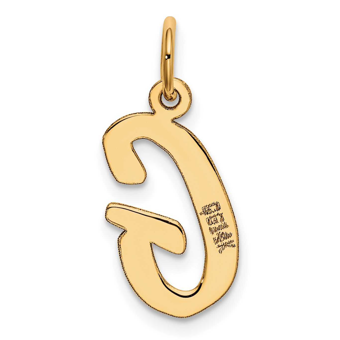 10K Medium Script Letter G Initial Charm