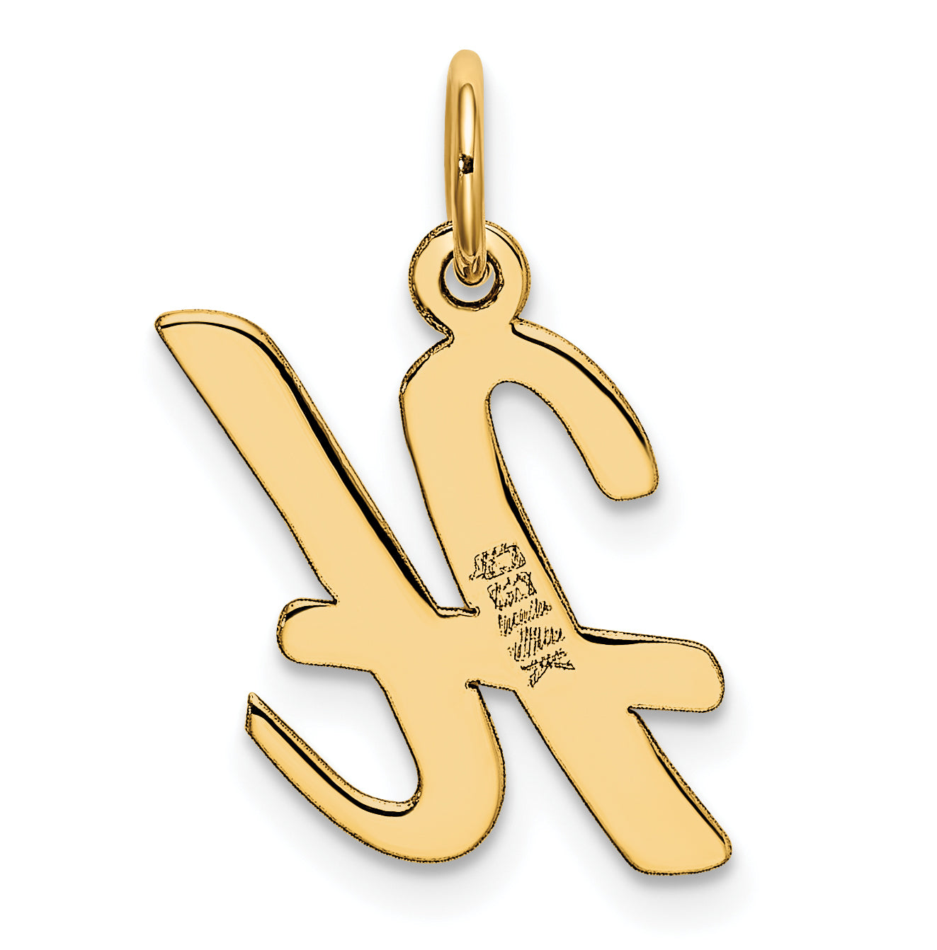 10K Medium Script Letter H Initial Charm