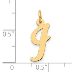 10K Medium Script Letter I Initial Charm