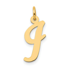 10K Medium Script Letter I Initial Charm